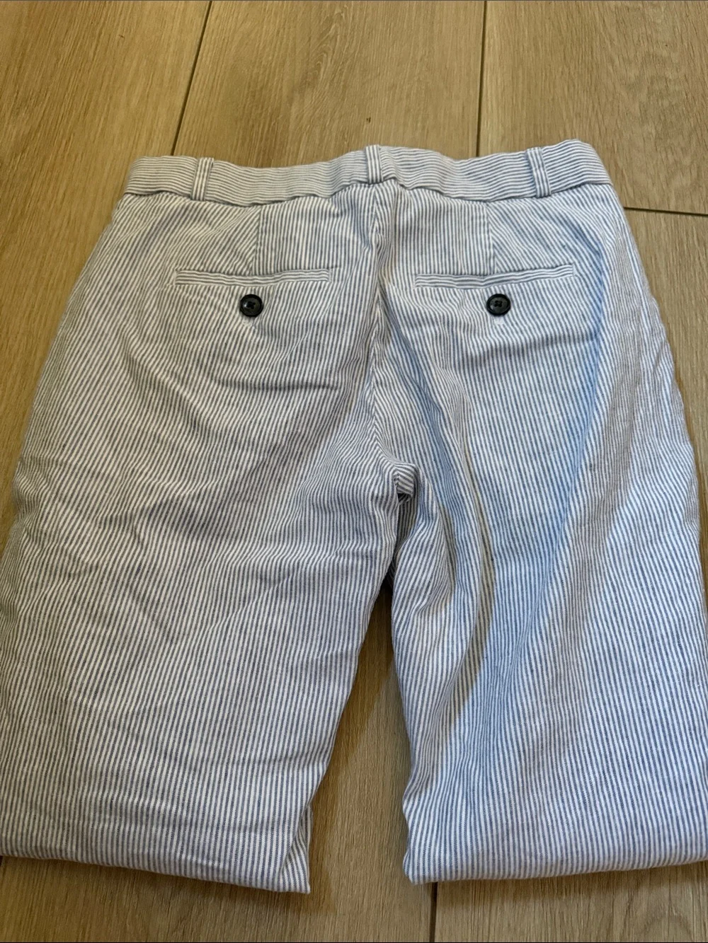 Banana Republic Blue & White Pinstripe Chinos - Slim Straight